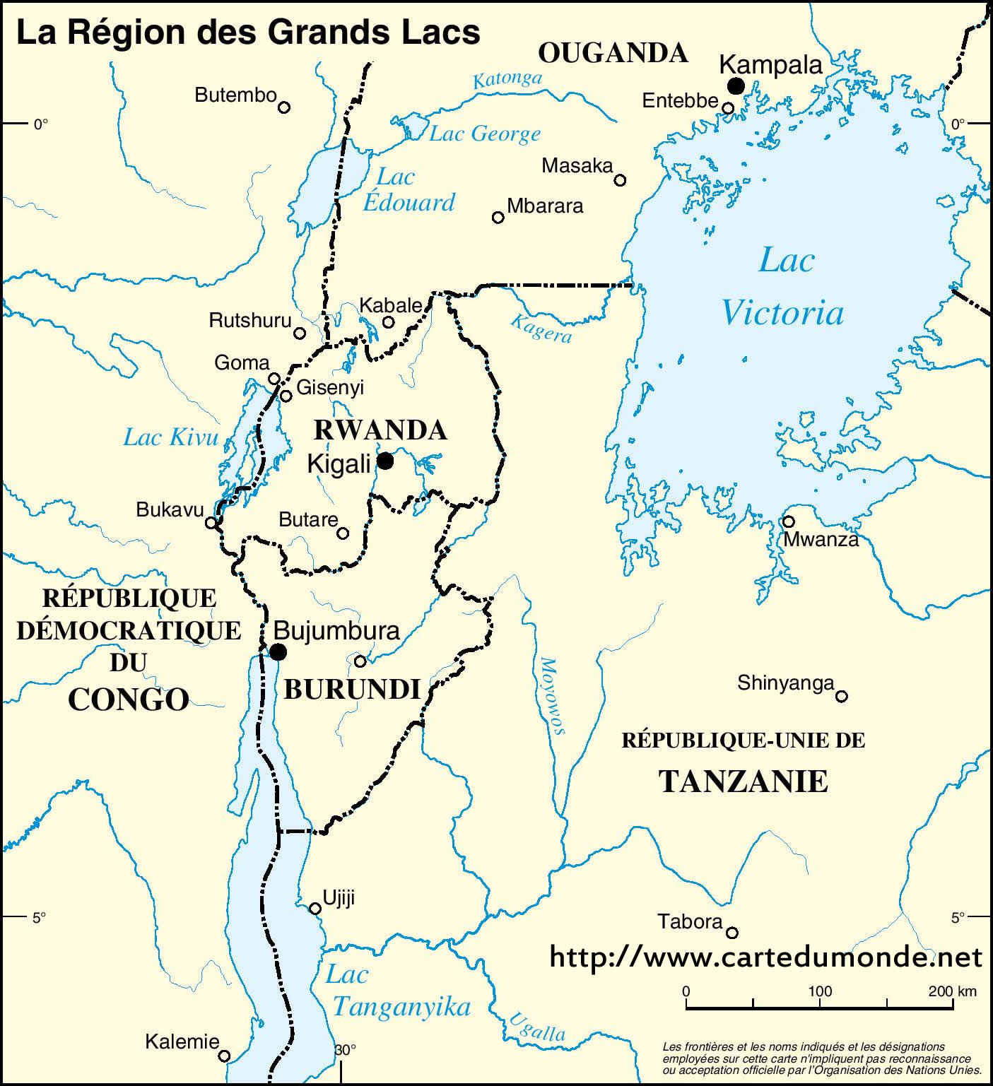 Carte Région des Grands Lacs 