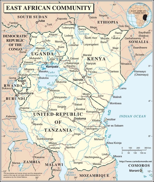 Oost-Afrika Kaart