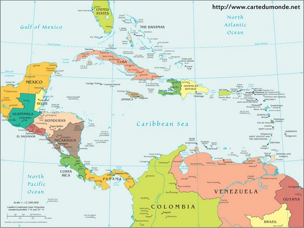 Central America Political Map