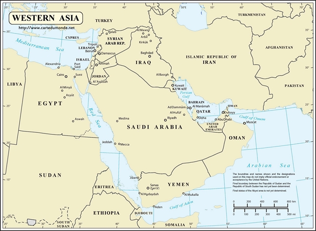 Mapa Asia Occidental