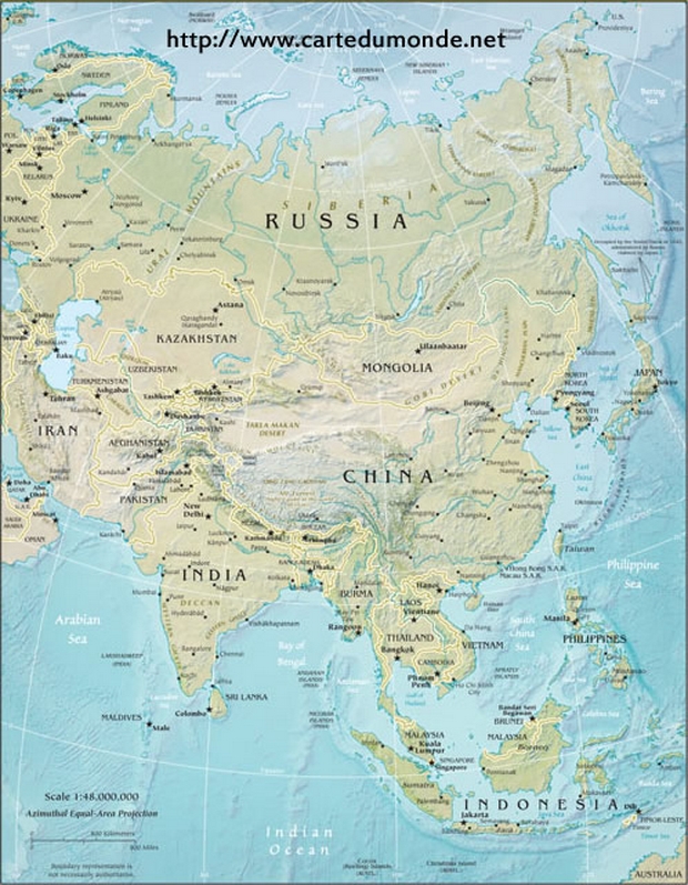 Asia Physical Map