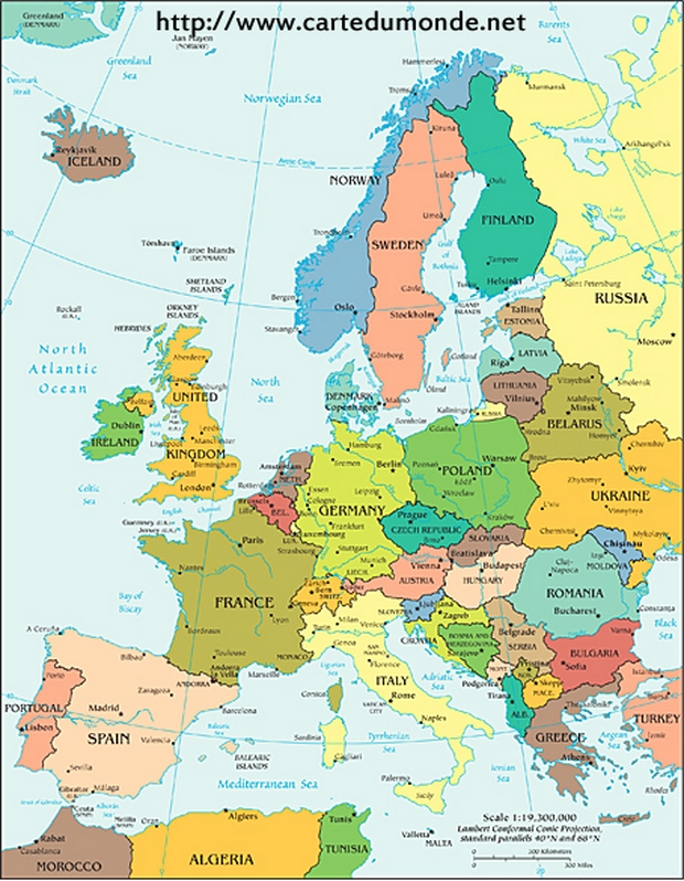 Carte Europe politique