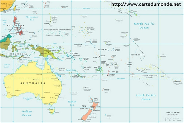 Mapa polityczna Oceania