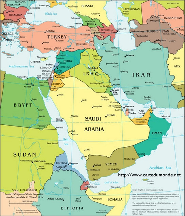 Zasady Mapa Bliskiego Wschodu
