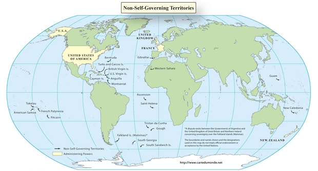 No Autónomo Territorios Mapa Inglés