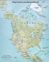 Nordamerika physikalische Karte