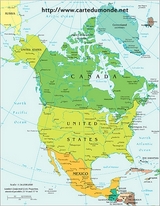 Nordamerika politische Landkarte