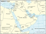 Carte Région du Moyen-Orient 