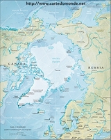 Mapa físico de la región del Ártico
