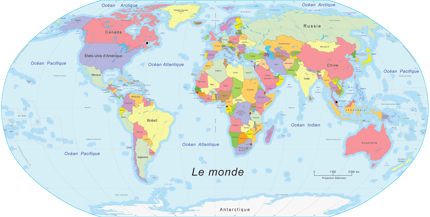 Poster Carte du Monde pour Enfant en Français