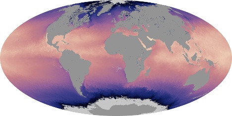 Mapa del mundo en superficie Temperatura