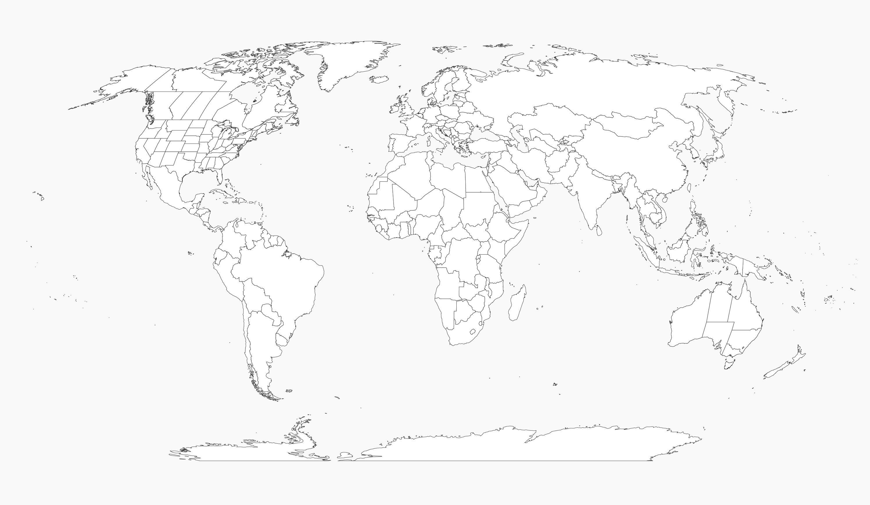 À l'Échelle du Monde, Cartes vierges