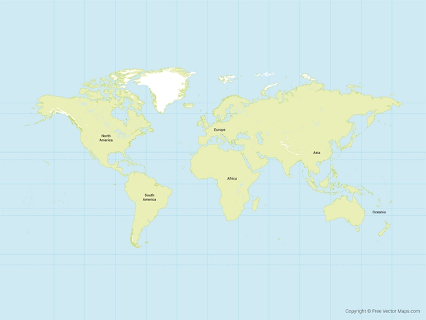Carte du Monde continent