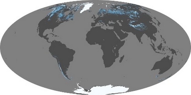 Mundial Mapa de la cubierta de nieve