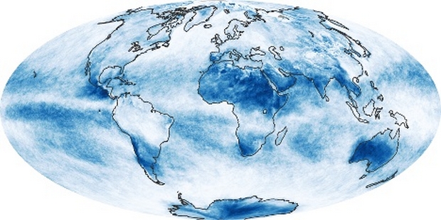 Fracción del mapa del mundo de la nube