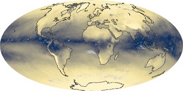 Carte du Monde la vapeur d'eau
