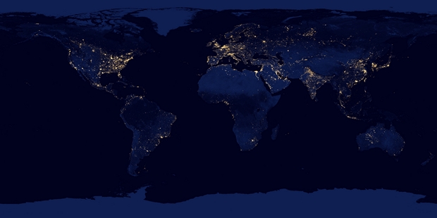 Map City Lights of the Earth