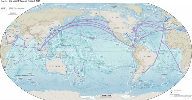 Mapa Mundial de los Océanos
