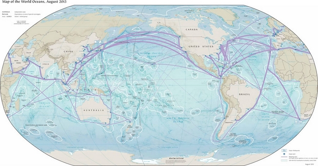 Świat Oceans Mapa