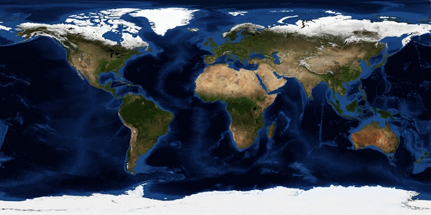 geografische kaart van de wereld
