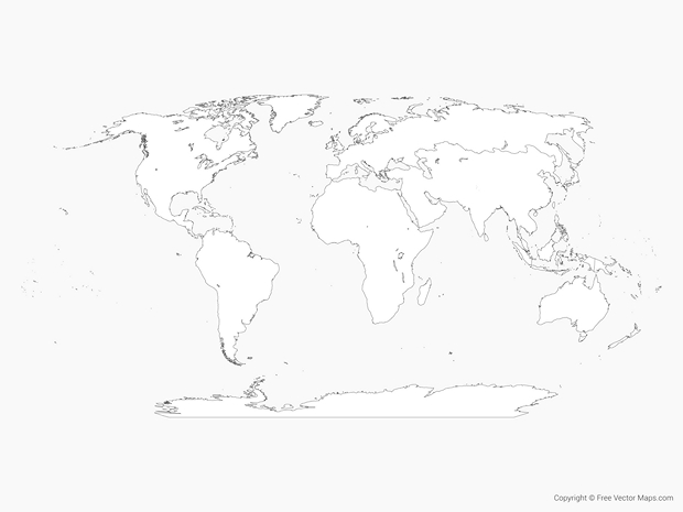 Blank Weltkarte drucken