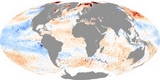 Mapa świata Anomaly Temperatura powierzchni morza
