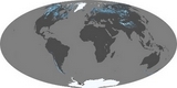 Carte du Monde Couverture de neige