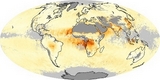 World Map Aerosol optische diepte