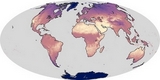 Mapa de temperatura de la superficie de la Tierra
