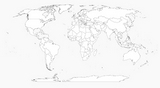 Blanco kaart van de wereld