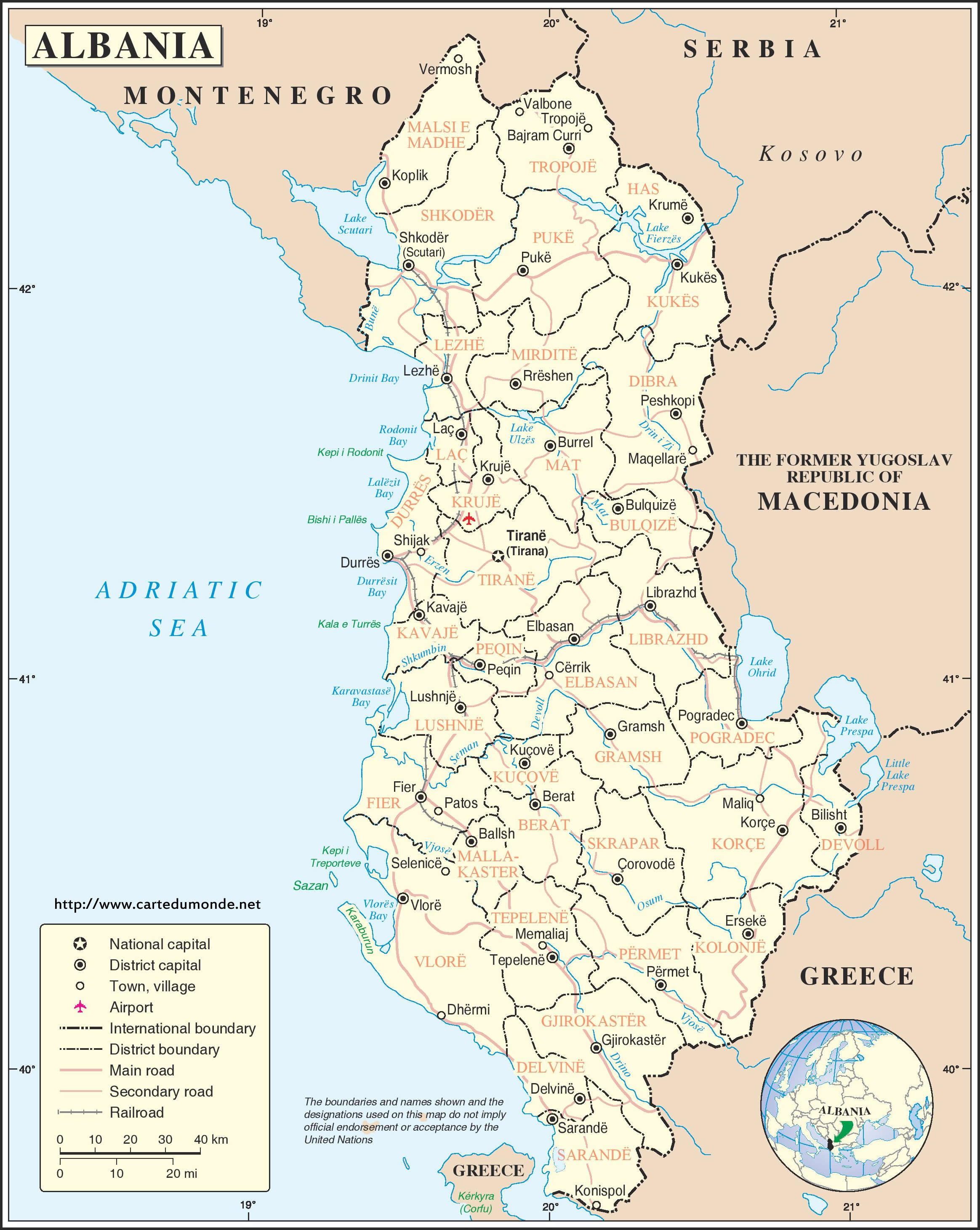 Karte vergrößern Albanien