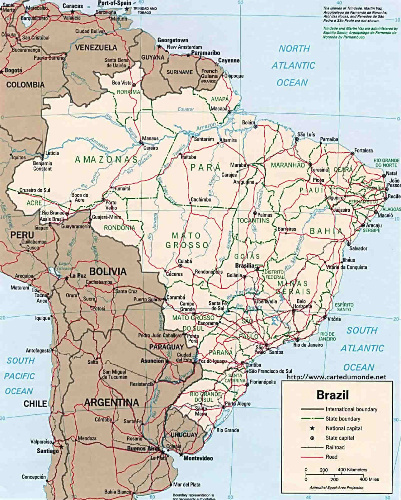Grande carte Brésil