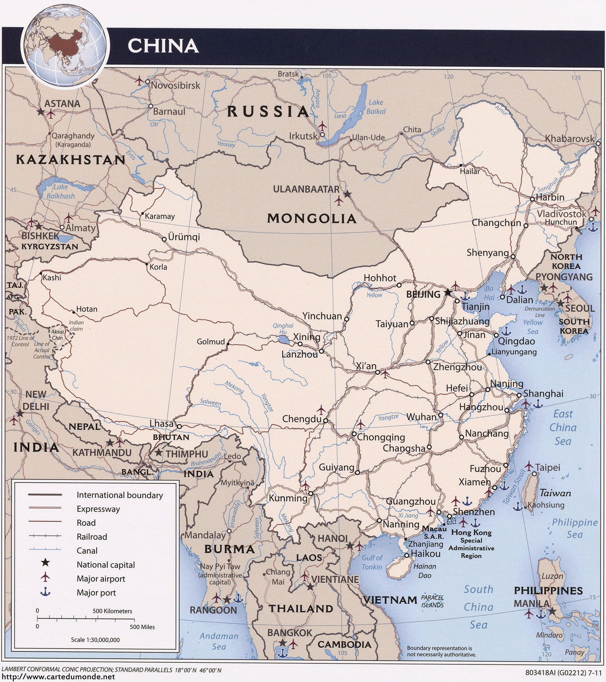 Grande carte Chine