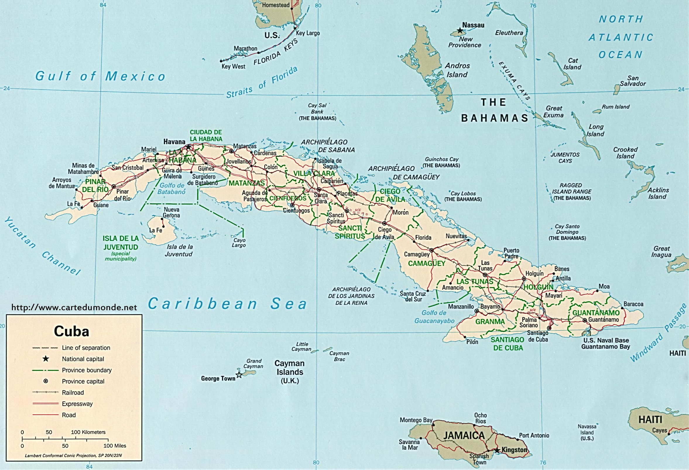 carte du monde de cuba