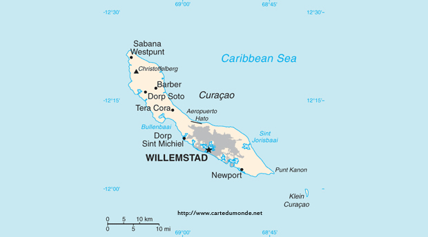 curacao carte du monde