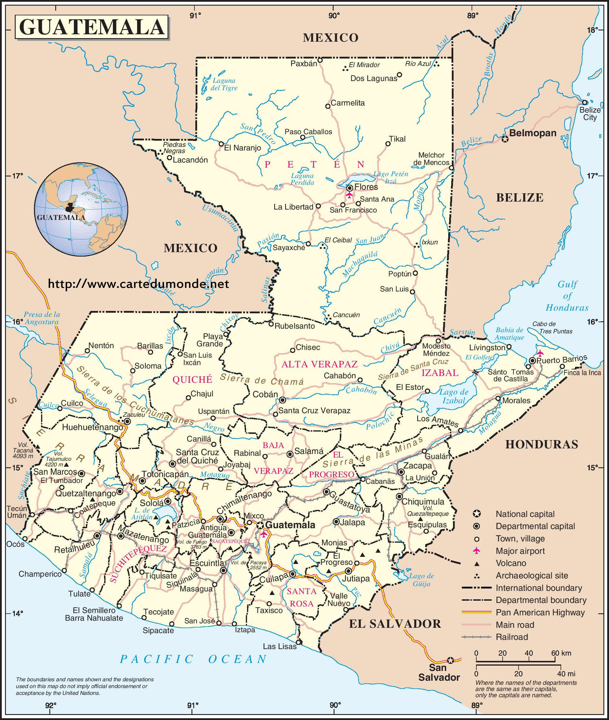 Larger map Guatemala