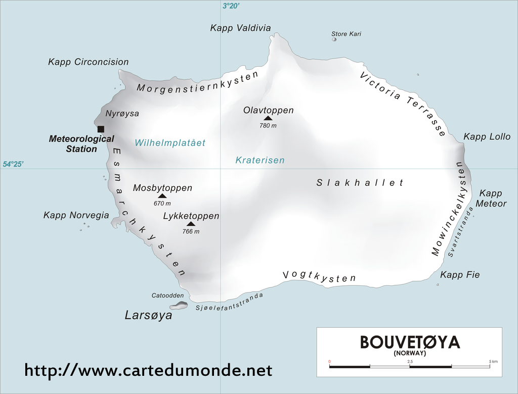 Grande carte Île Bouvet