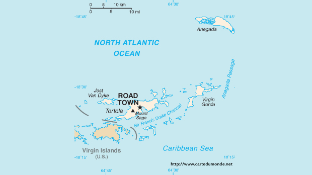 Grande carte Îles Vierges britanniques