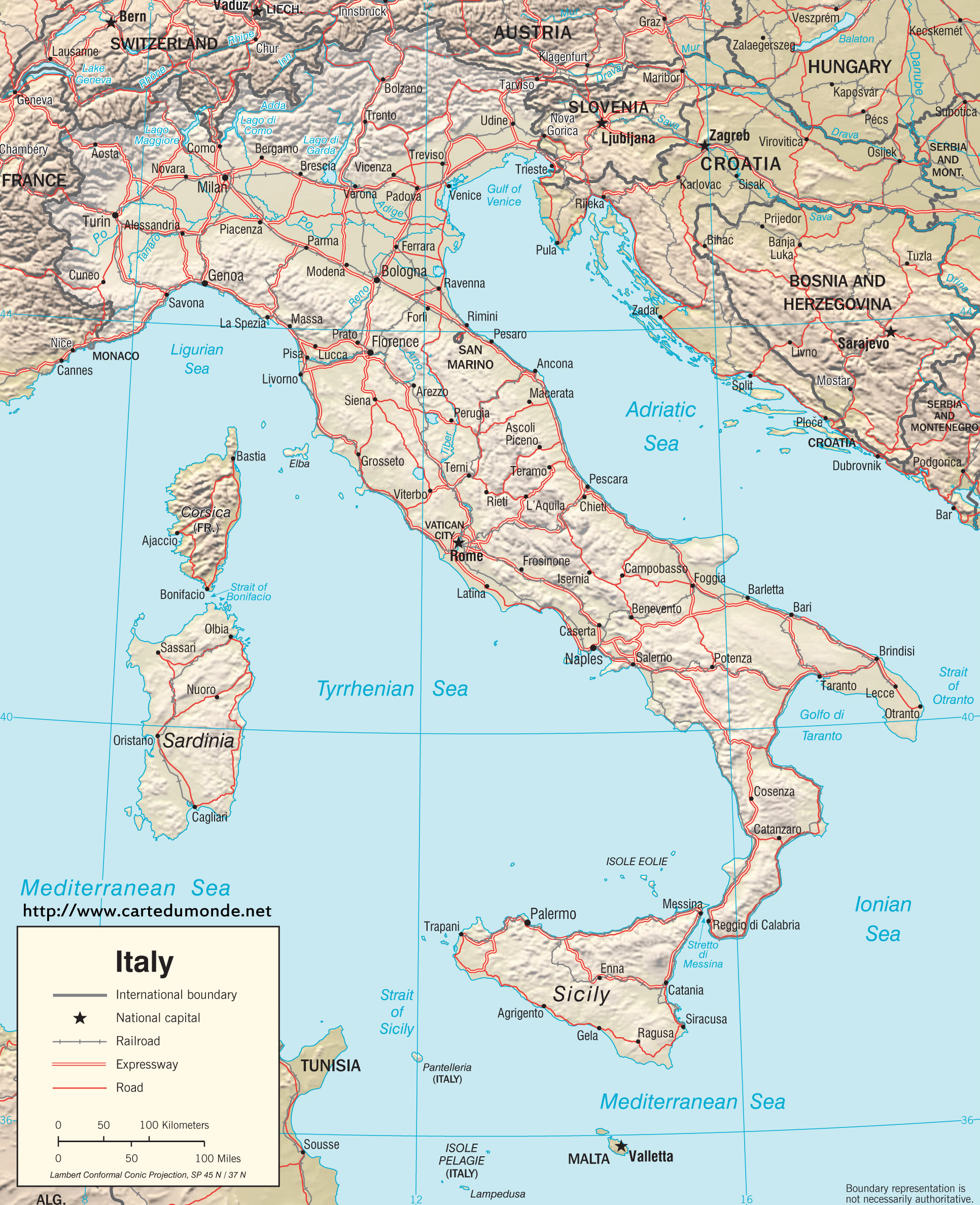 carte du monde italie