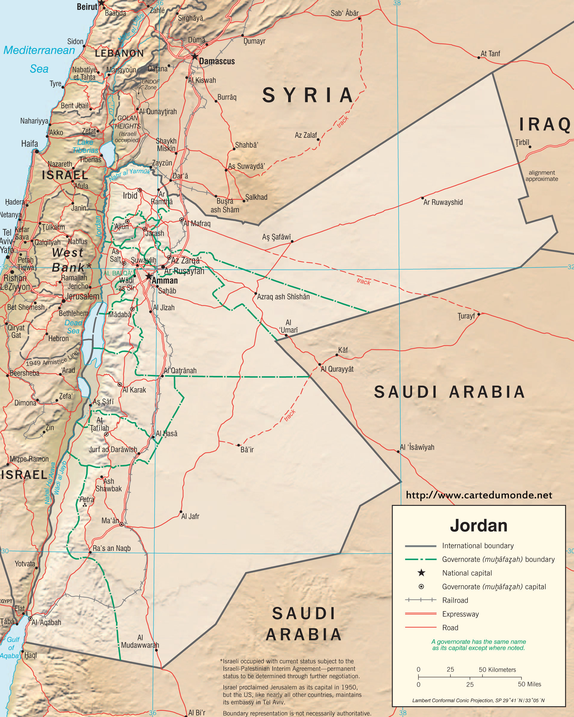 jordan africa map