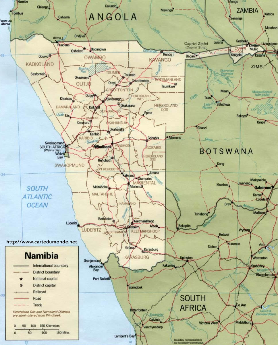 carte de namibie