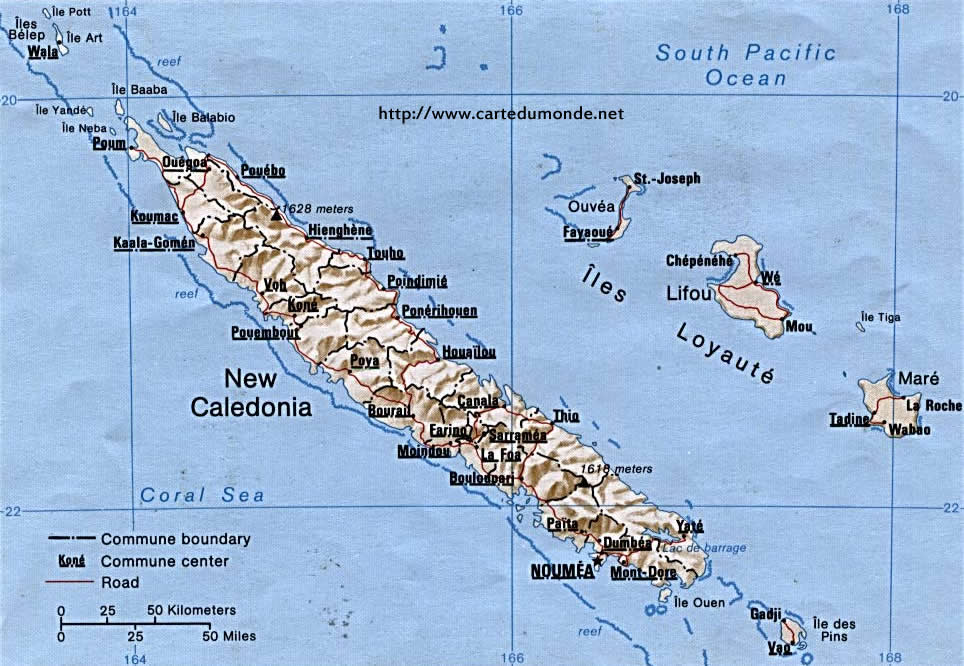 Grande carte Nouvelle-Calédonie