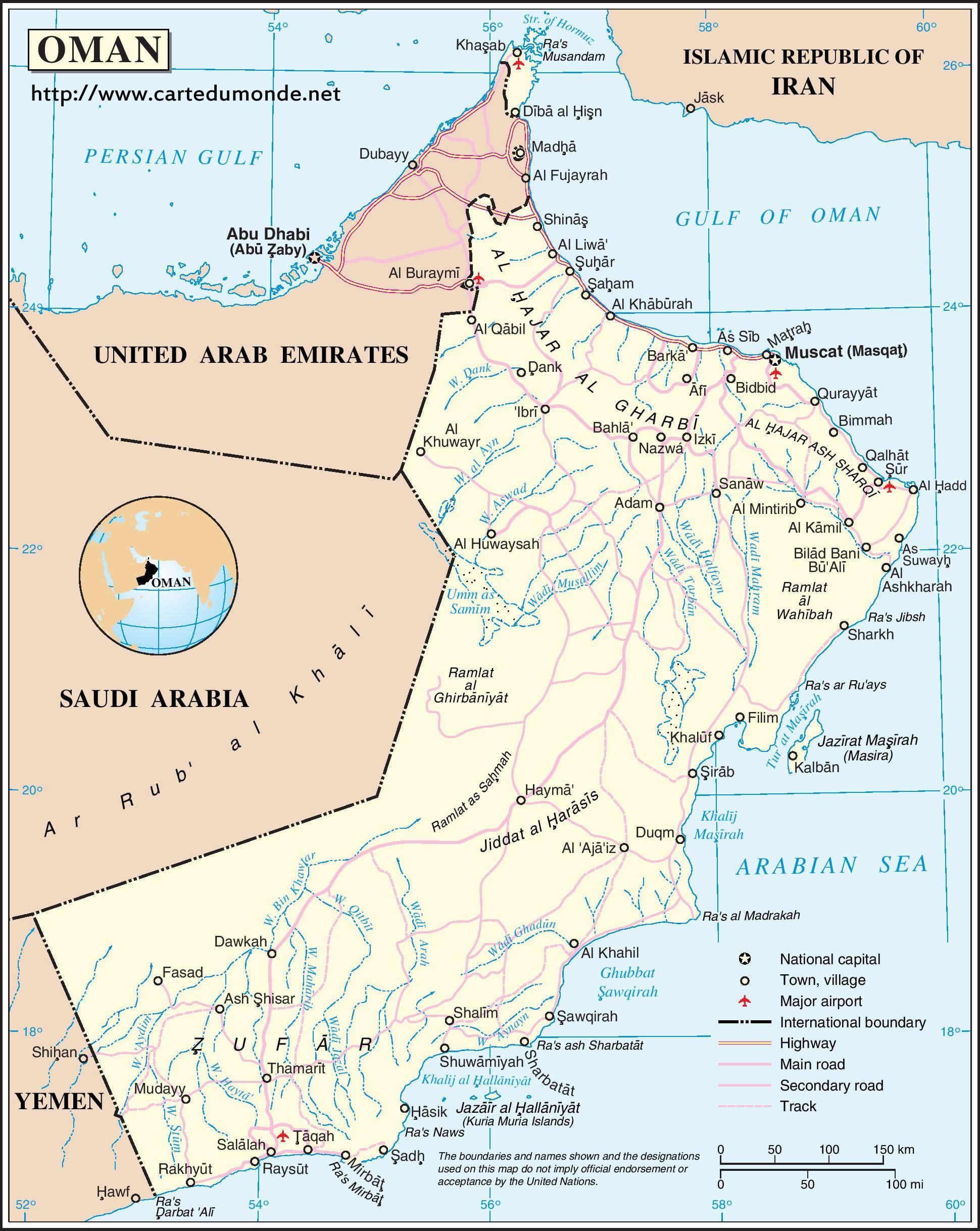 Grande carte Oman