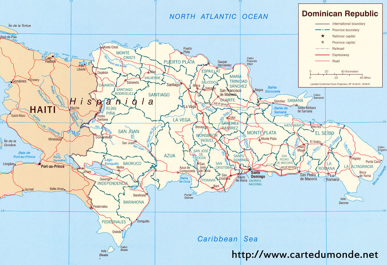 Grande carte République dominicaine