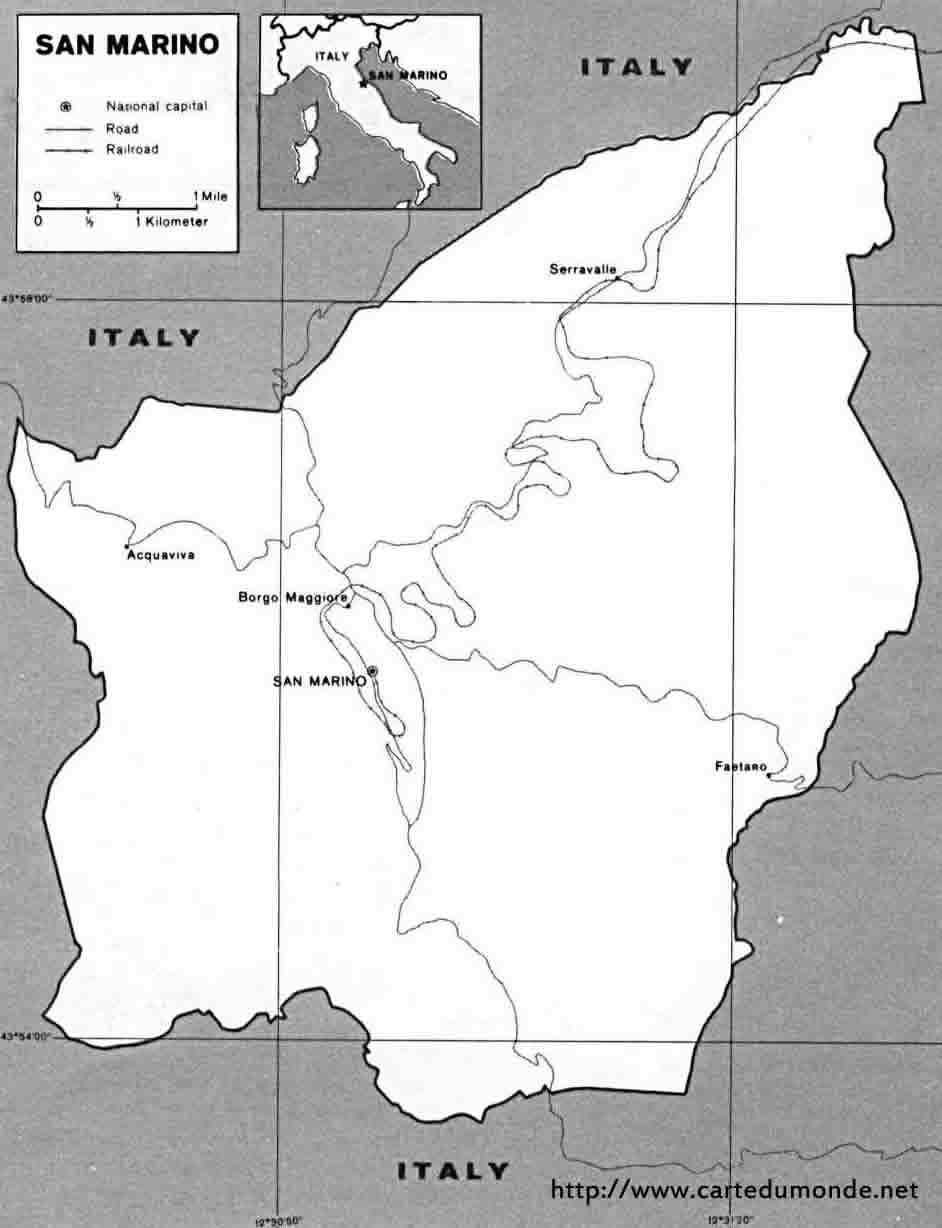 Groot Kaart San Marino