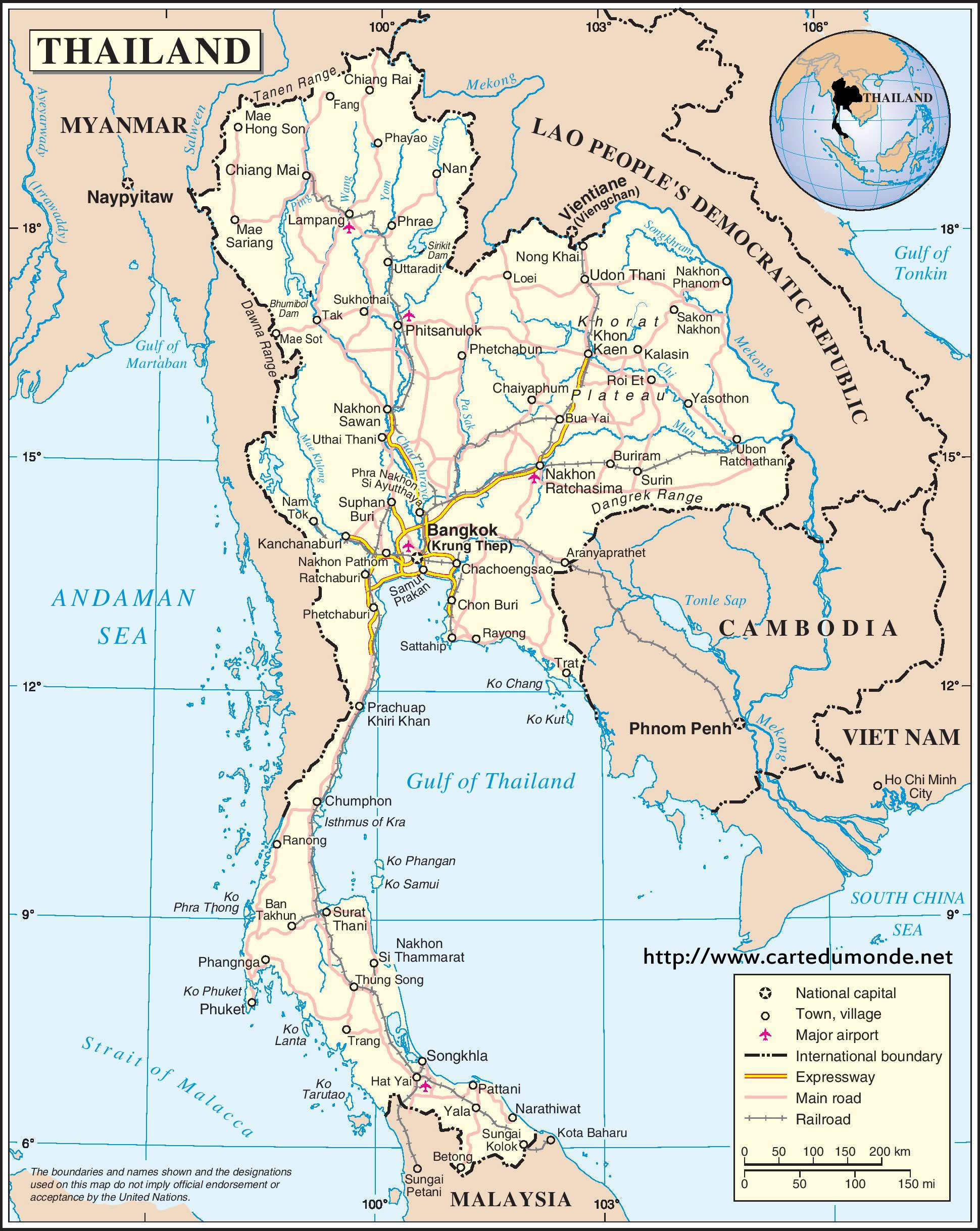 thailande carte du monde