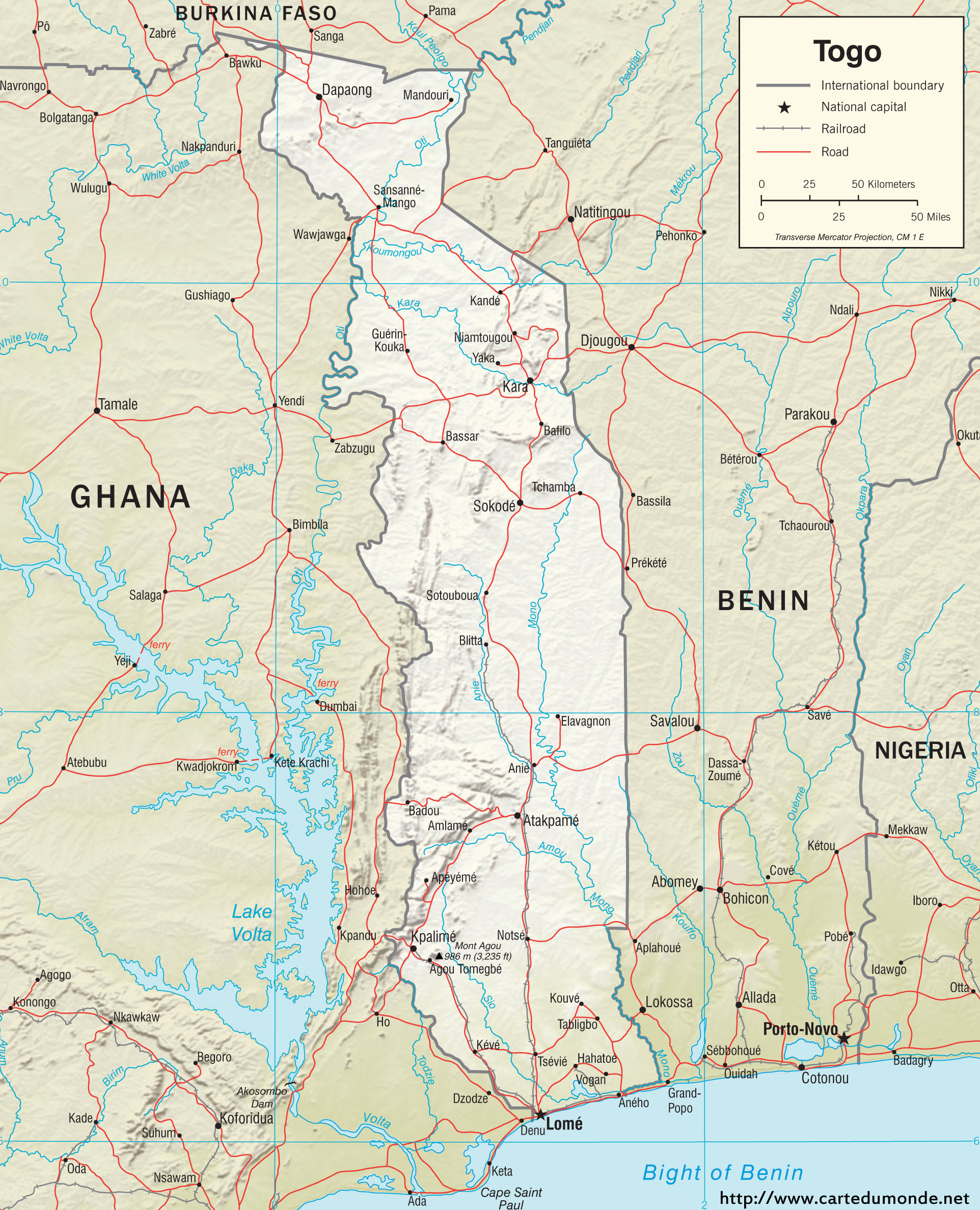 Grande carte Togo