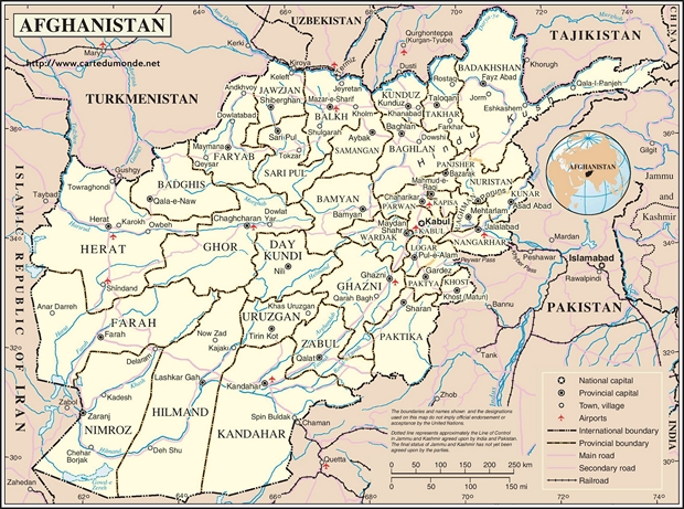 Mapa Afganistan
