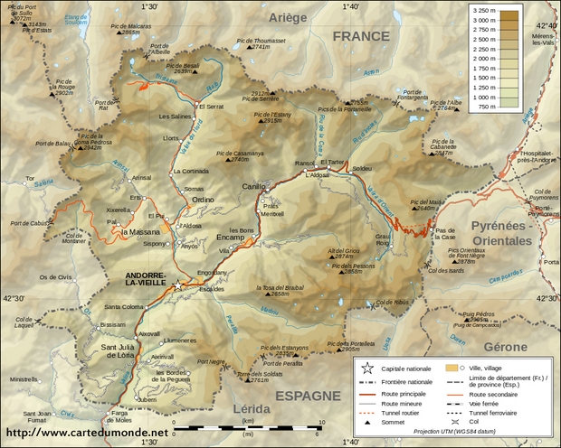 Carte Andorre