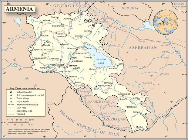 Mapa Armenia